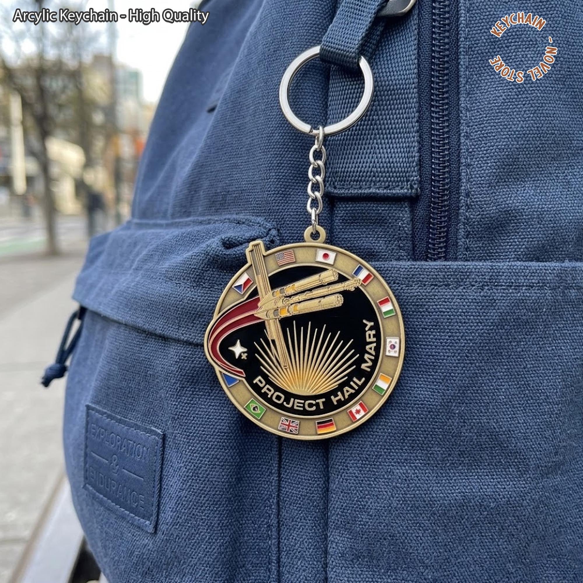 Mission Key Chain Project Hail Mary Mission Patch 2D Flat Acrylic Keychain, Sci-fi Book ...