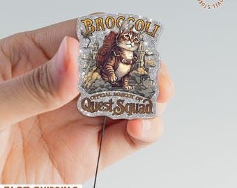 Quest Squad Broccoli Fourth Wing Badge Reel, 4th Wing Dragon Badge Reel, Book Lover Gift, ID Holder, Badge Clip for Reader, Fantasy Dragon