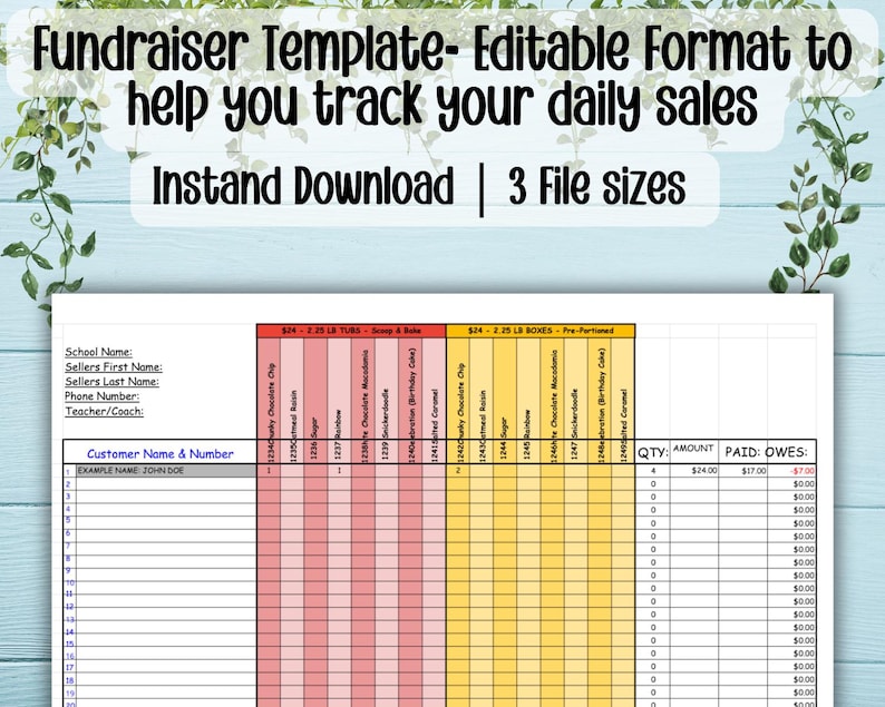 Digital Fundraiser Form | Editable Template | Digital Formmat ...