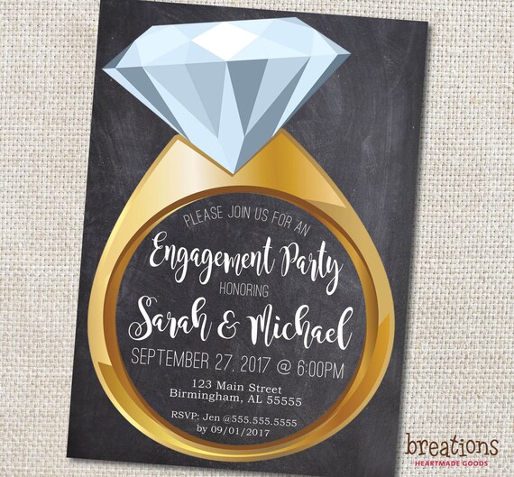 Anillo de compromiso de invitación o nupcial ducha invitación | Etsy México