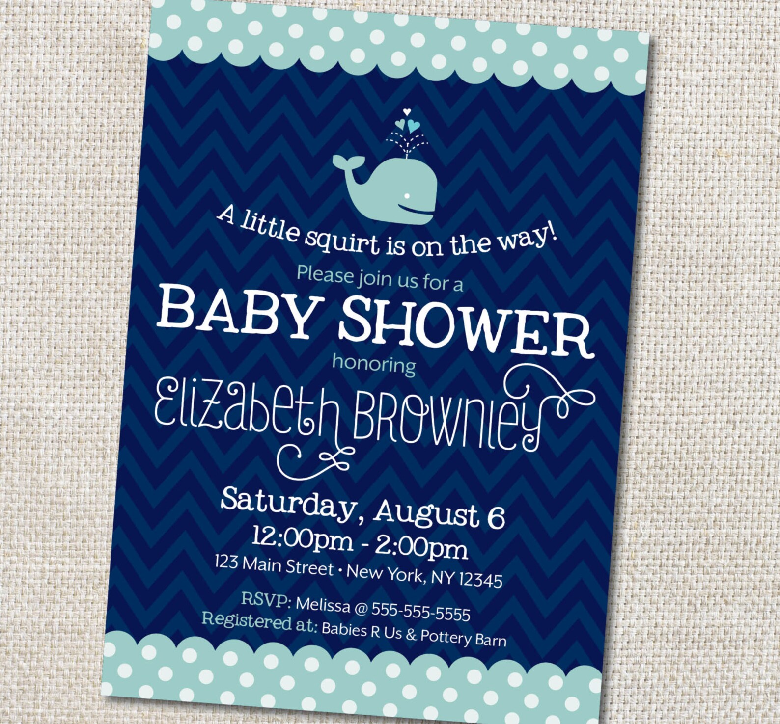 Whale Baby Shower Invite, Custom Printable, Baby Shower Invitation, Whale Baby Shower Decor, Boy