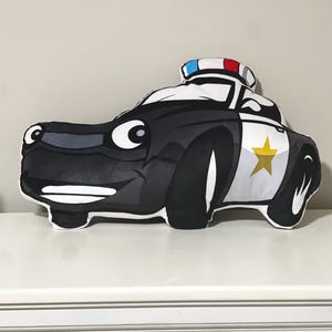 Kinderkissen mit Polizeiauto-Form - Einzigartige benutzerdefinierte Kissen für Kinder, lustiges Karikaturkissen, dekoratives Dekokissen, personalisiertes Schlafzimmer
