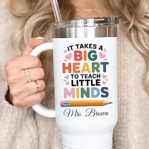 Custom Teacher Tumbler, Personalized 40oz Teacher Tumbler, Back to School Gifts for Teacher Appreciation, Teacher Travel Mug, Teacher Cup