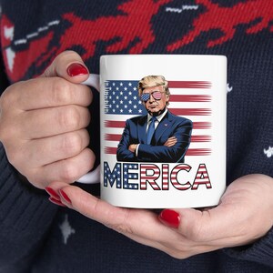 4th Of July Merica Mug, Patriotic Republican Cup, President Trump 4547, Political Gift, American Pride,Patriot 2025 Trump Lover Gift For Him