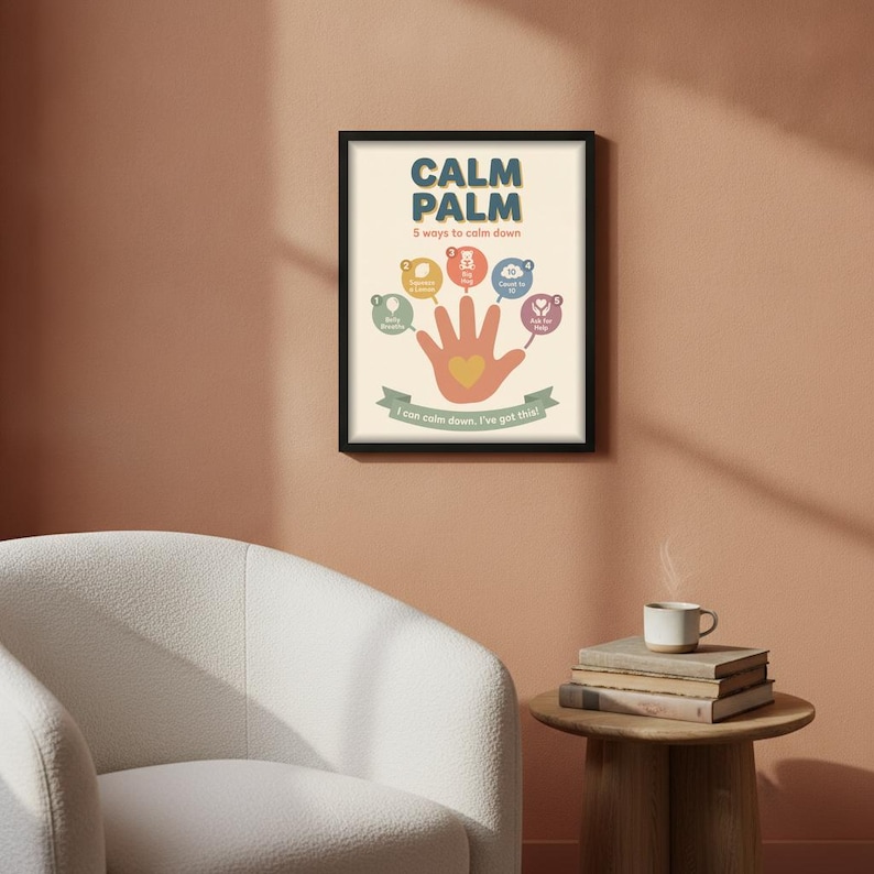 Calm Palm Poster for Kids, 5 Ways to Calm Down, Printable Calming ...