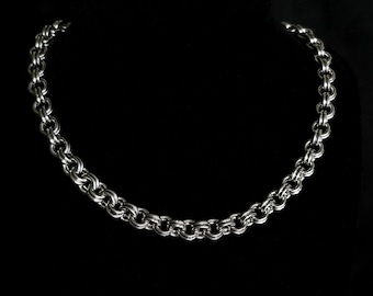 Dainty Chainmail Choker, Stainless Steel Alternative Goth Punk Necklace
