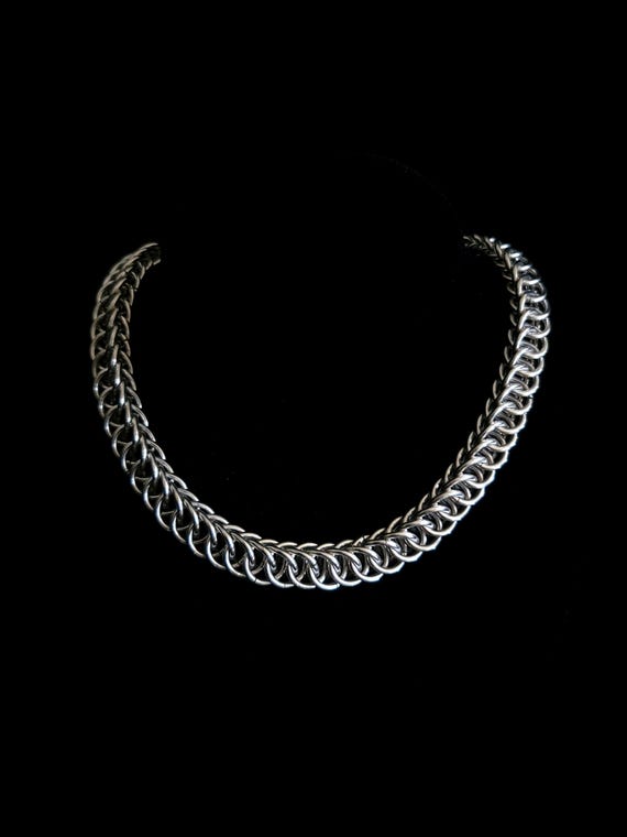 Half Persian Chainmail Choker, Stainless Steel Chainmaille Necklace