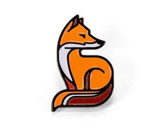 Fox - Soft Enamel Pin w/ Black Rubber Pin Clutch