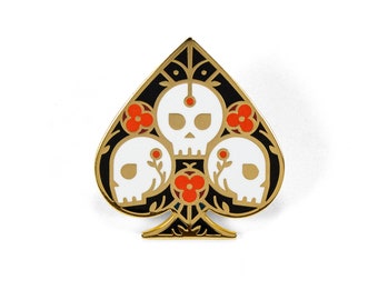 Ace of Spades - Hard Enamel Pin w/ Black Rubber Pin Clutch