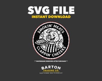 Smokin Meats Clappin Cheeks SVG - lustige BBQ Grill svg-Datei mit KOSTENLOSEM Bonus png - Erwachsenen Humor Schnittdatei für Cricut, Aufkleber, Shirts