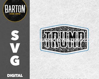 Tooled Leather TRUMP SVG | Digital Download | Engraving File for Hat Patches | Laser Cut & CNC Compatible