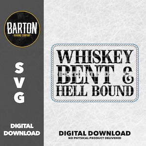 Whisky Bent und Hell Bound SVG-Datei für Hut-Patches | Digitaler Download für Cricut, Silhouette, Lasergravierer | Aufnäher nach Maß