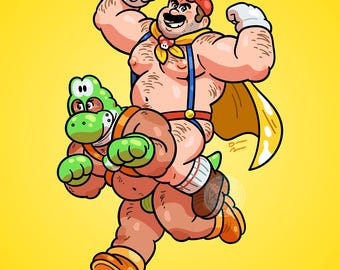 8x10 PRINT - Mario And Yoshi