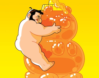 8x10 PRINT - Honey Bear