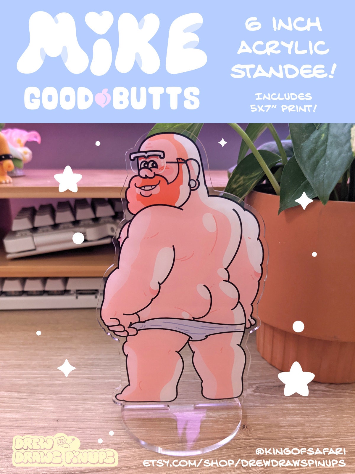 Goodbutts MIKE 6 Acrylic Standee with Included Print - Etsy Canada