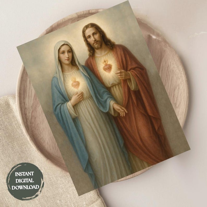 Sacred Heart & Immaculate Heart of Jesus and Mary | Christian Religious ...