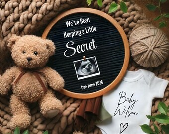 Simple Digital Pregnancy Announcement Ultrasound Reveal We’ve Been Keeping a Secret Neutral Baby Announcement Gender Reveal Instant Download