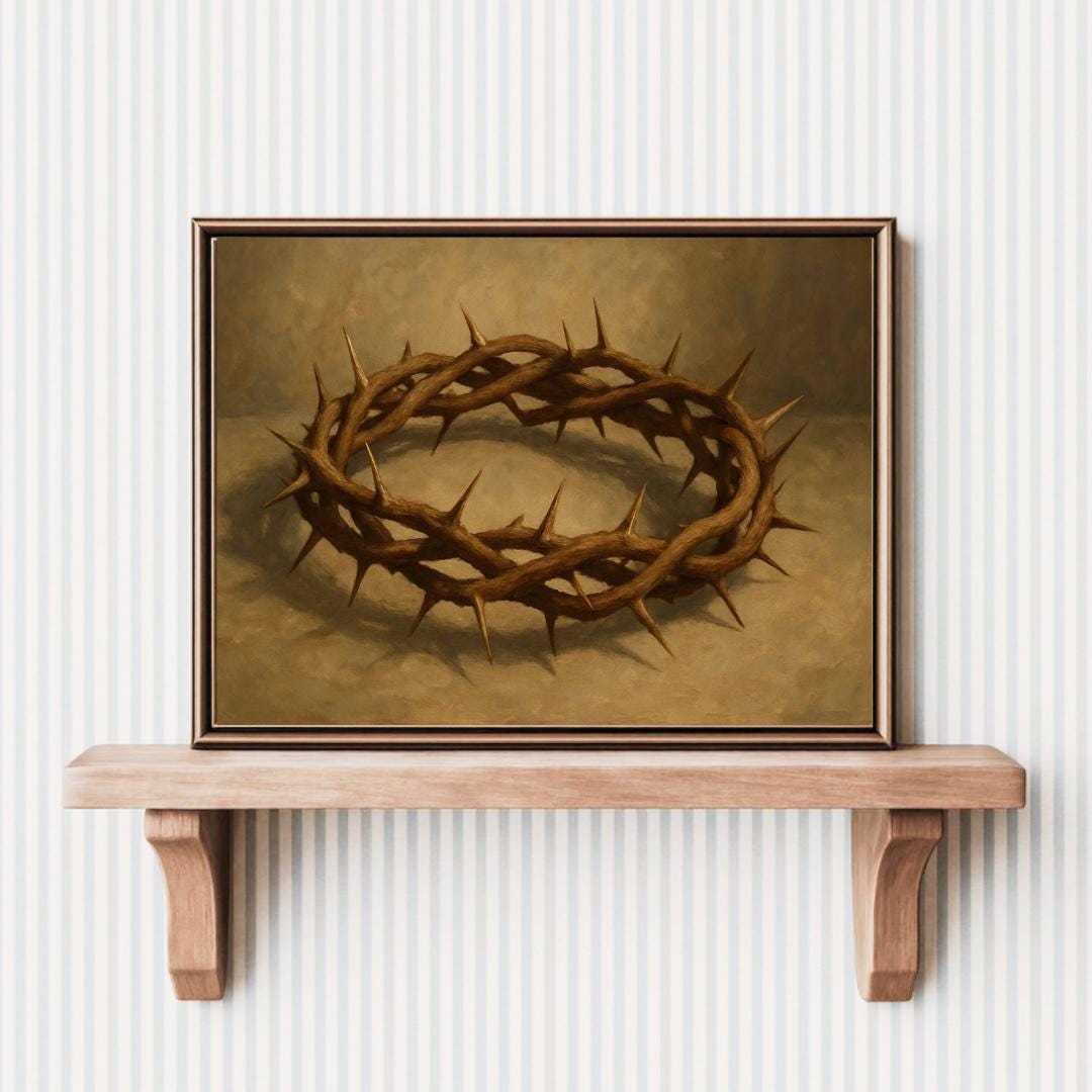 Crown of Thorns Art | Christian Wall Decor | Religious Print | Jesus ...
