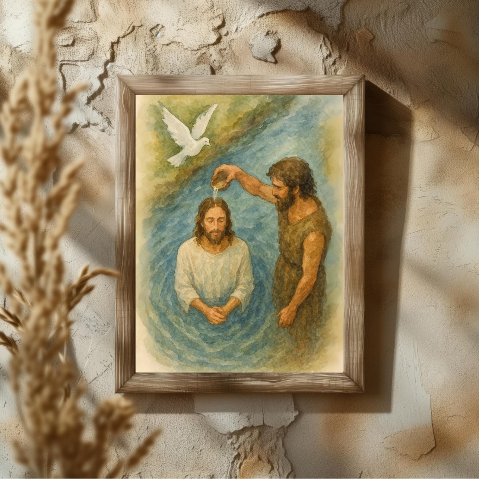 Baptism of Jesus Wall Art | John the Baptist Print | Christian ...