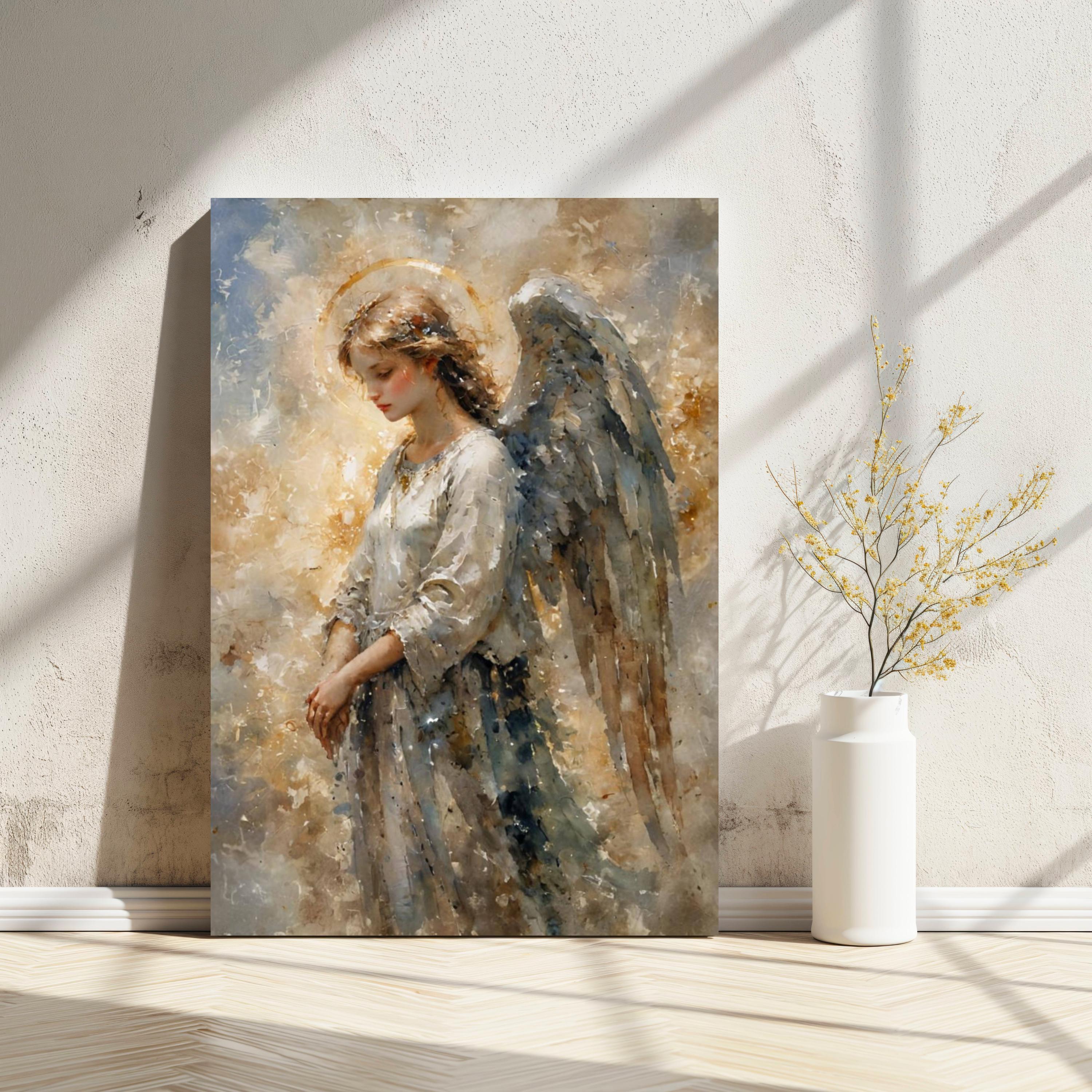 守護天使のキリスト教壁掛けアート｜天国を描いた水彩画（LDS