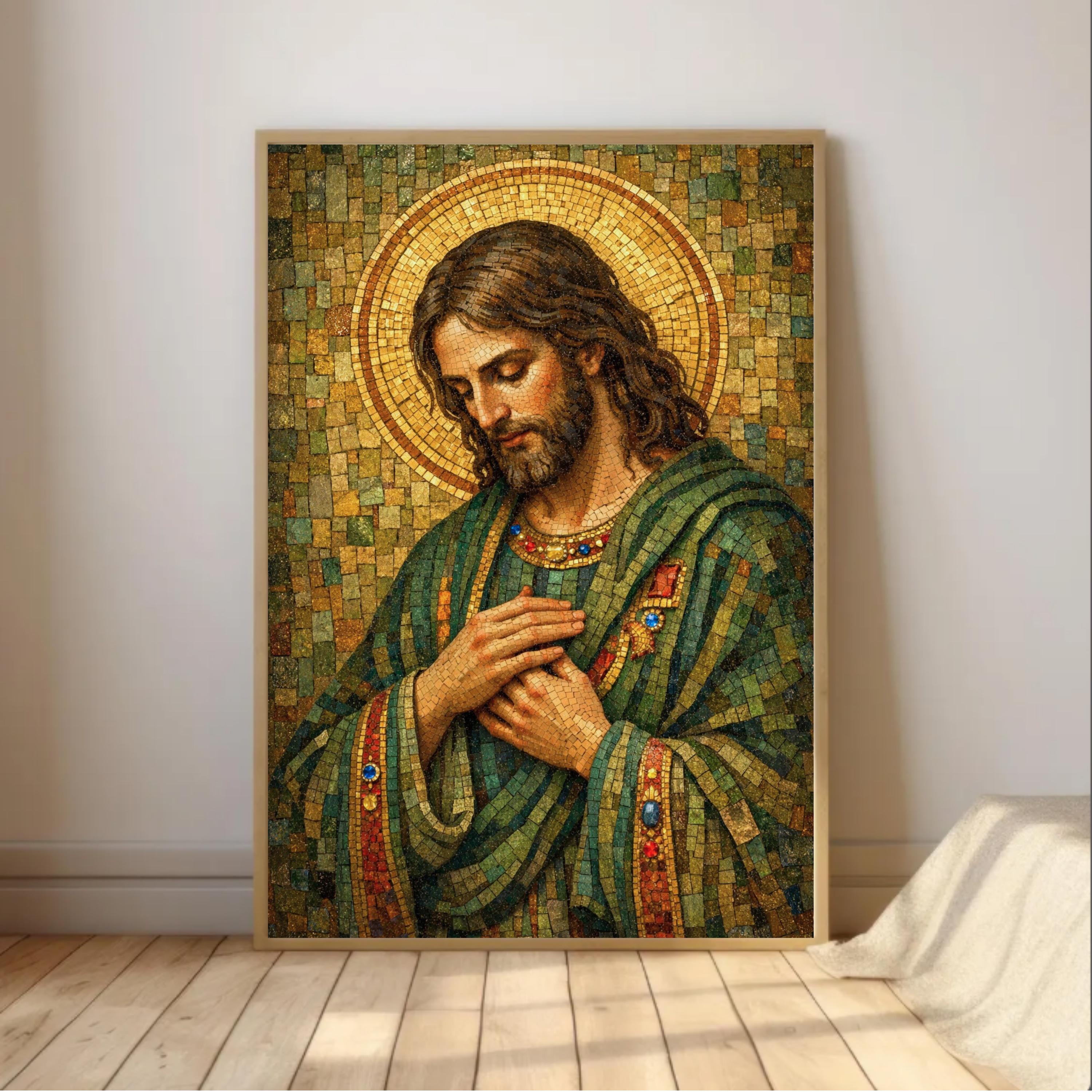 Jesus Christ Wall Art | Christ in Prayer Mosaic Portrait | Catholic ...