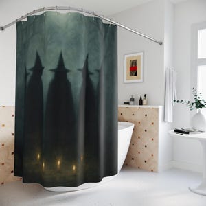 Coven of Witches Shower Curtain | Gothic Witchy Decor | Witch Bathroom Curtain | Dark Coven Shower Curtain | Witchcraft Themed Bathroom