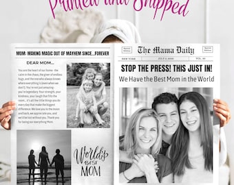 Custom Printed and Shipped Mom Newspaper Gift for Mom with Photos Unique Mom Gift Idea Mothers Day Newspaper Mothers Day Gift Decor