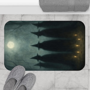 Heksengemeenschap badmat | Heksige badkamerdecoratie | Badmat gotische heks | Badmat Halloween-hekserij | Dark Witchy badkamermat