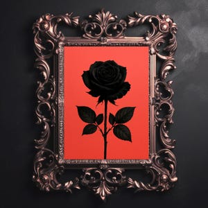 Black Rose Wall Art Red | Gothic Floral Wall Art Print | Dark Romantic Rose Poster  | Black Flower Artwork Home Decor | Digital Download