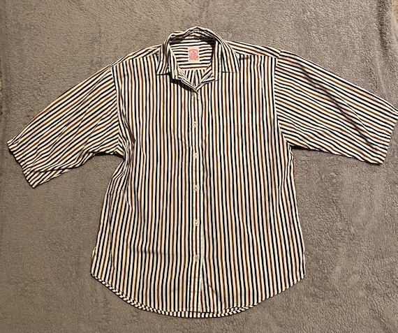 Brooks Brothers, Vintage Brooks Brothers Striped Half-sleeve Button Up Shirt