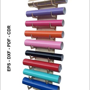 Laser Cut Vinyl Roll Holder: 9-Roll Storage Rack (Digital File)