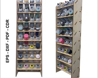 Spray Can Rack for 32 Tubes – Laser Cut Organizer File for Workshop or Studio – Digital Download for 6mm material.