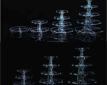 Cake stand set – 5 laser cut display stands for wedding & candy bar – event decor on 5mm board – eps dxf svg cdr files
