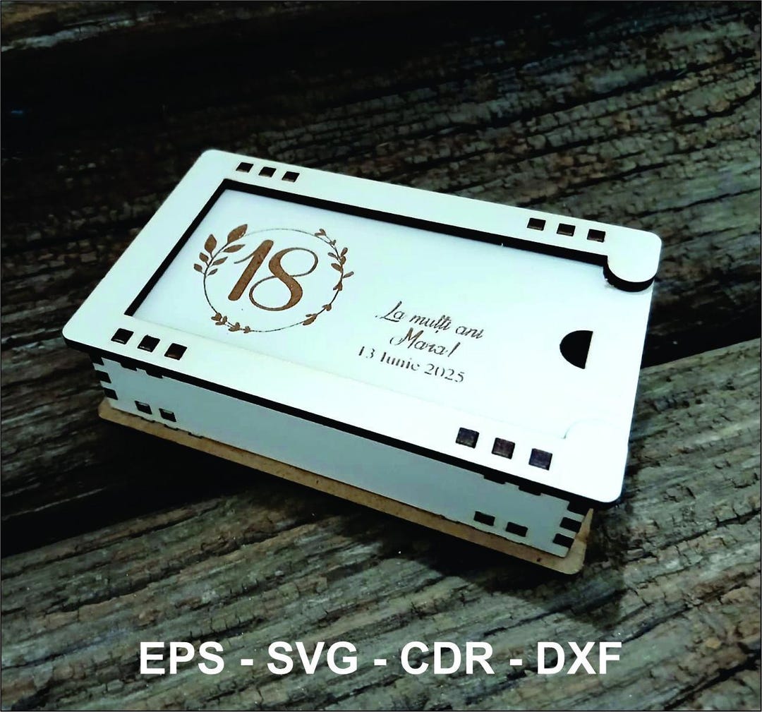 Laser Cut USB Card Gift Box File – Keepsake MDF Template (svg, Dxf, Eps ...