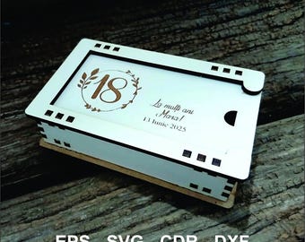 Scatola regalo USB con taglio laser - Modello MDF ricordo (svg, dxf, eps, cdr)