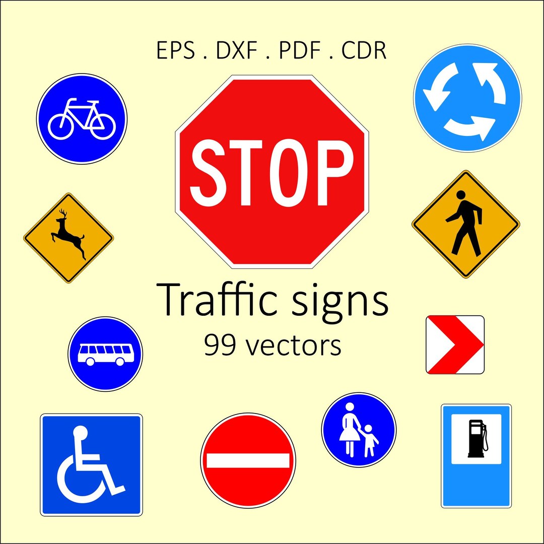 Traffic Signs, 99 Vectors - Etsy