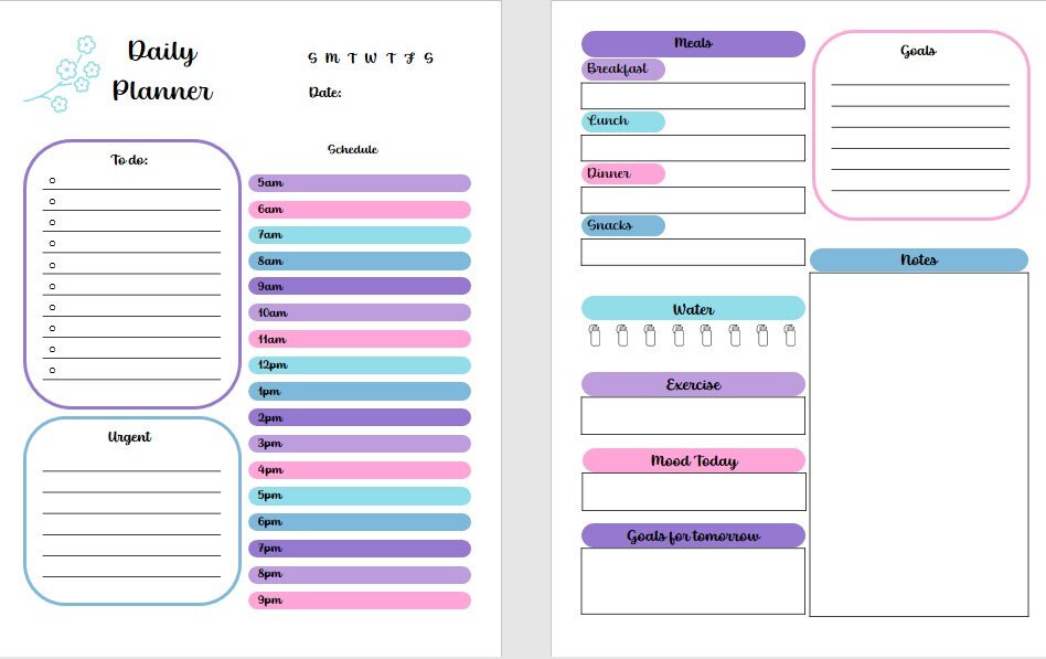 Pastel Daily Planner