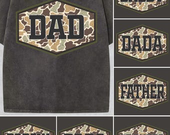 Retro Camo Dad Bundle Png File, Dad Camouflage Png, Dad Camo Png, Dad Png, Retro Daddy Png, Father's Day Gift, Dad Shirt Design