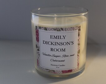 Bernstein Sojawachs Kerze | Emily Dickinson inspiriert | Literarisches Wohnkultur, Geschenk für Buchliebhaber