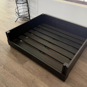 Modern Solid Pine XL Dog Bed Frame - Large Elevated Wood Pet Furniture