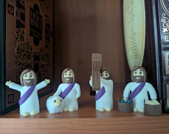Micro Jesus Figurine Collection: Inspirational Miniatures, Set of 4