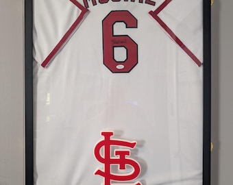 Classic St. Louis Baseball Monogram – Raised Red Lettering on White Base – Fan Display Piece