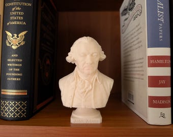 John Adams Bust | Founding Father Decor | 2nd U.S. President Sculpture | Library Shelf Display | Historical Office Decor |
