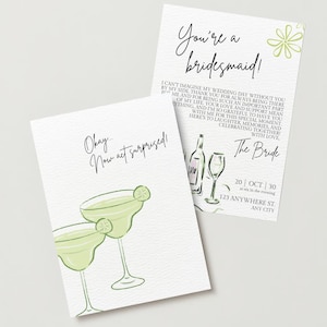 NUMÉRIQUE A6 « Serez-vous ma demoiselle d'honneur ? Cartes de proposition sur le thème du Martini