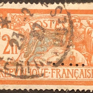 French Republicue Francaise postes orange, postage ad2 black cancelled used…