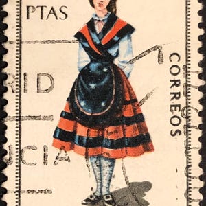 Sello de España de 6 ptas., franqueo ad2 matasellado negro usado.