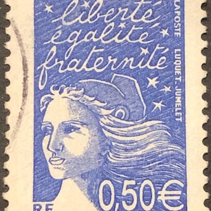 French Republicue Francaise postes, postage ad2 black cancelled used..