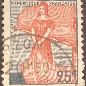 French Republicue Francaise postes, postage ad2 black cancelled used..