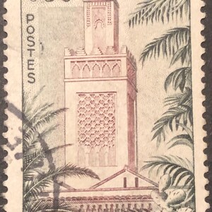 French Republicue Francaise postes Tlemcen Grande Mosquee, postage ad2 black cancelled used..