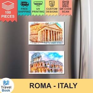 Roma - Italia - 100 imanes para nevera comerciales - Imanes publicitarios para casas de alquiler, hoteles, restaurantes y cafeterías